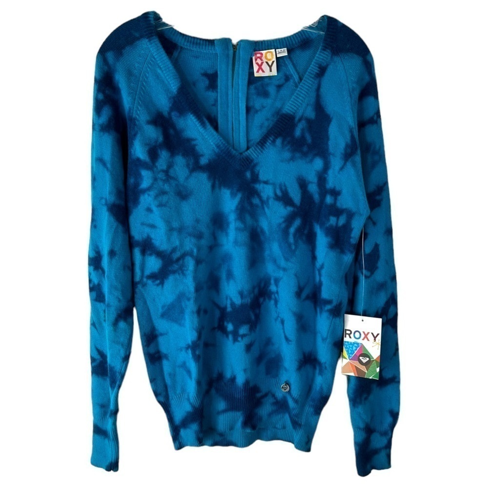 Roxy Tye Dye Back Zipper Sweater SZ L NEW NWT